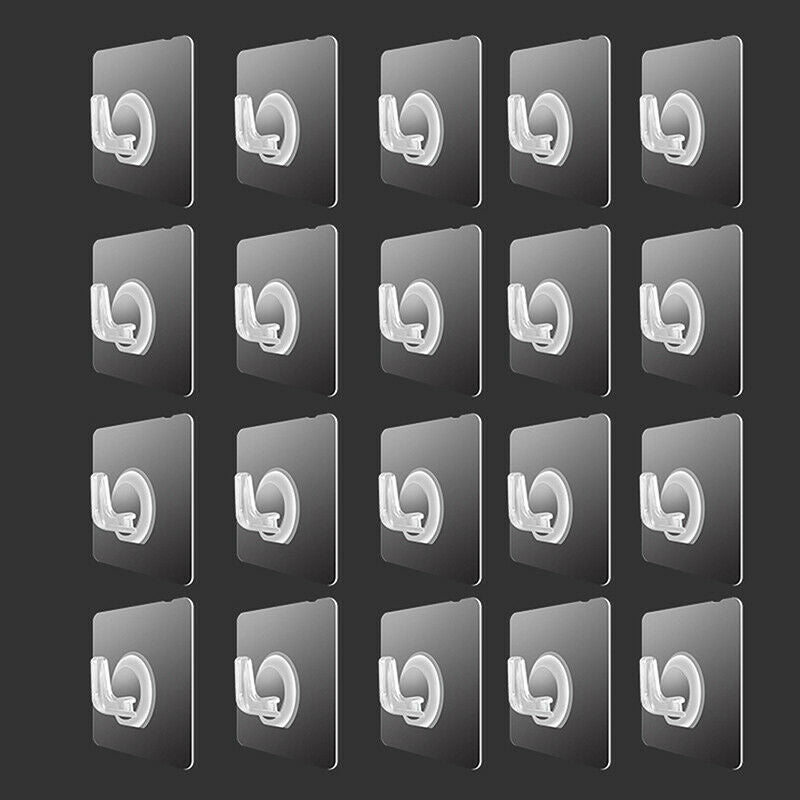 20pcs Strong Self Adhesive Door Wall Hangers Hooks Suction Rack Cup SuckerFCA
