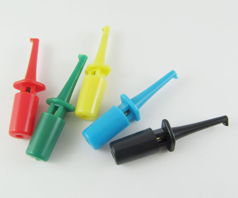 4sets 5 Colors 43mm Single Hook Clip Round Grabbers SMD Test Hook Clip Probes