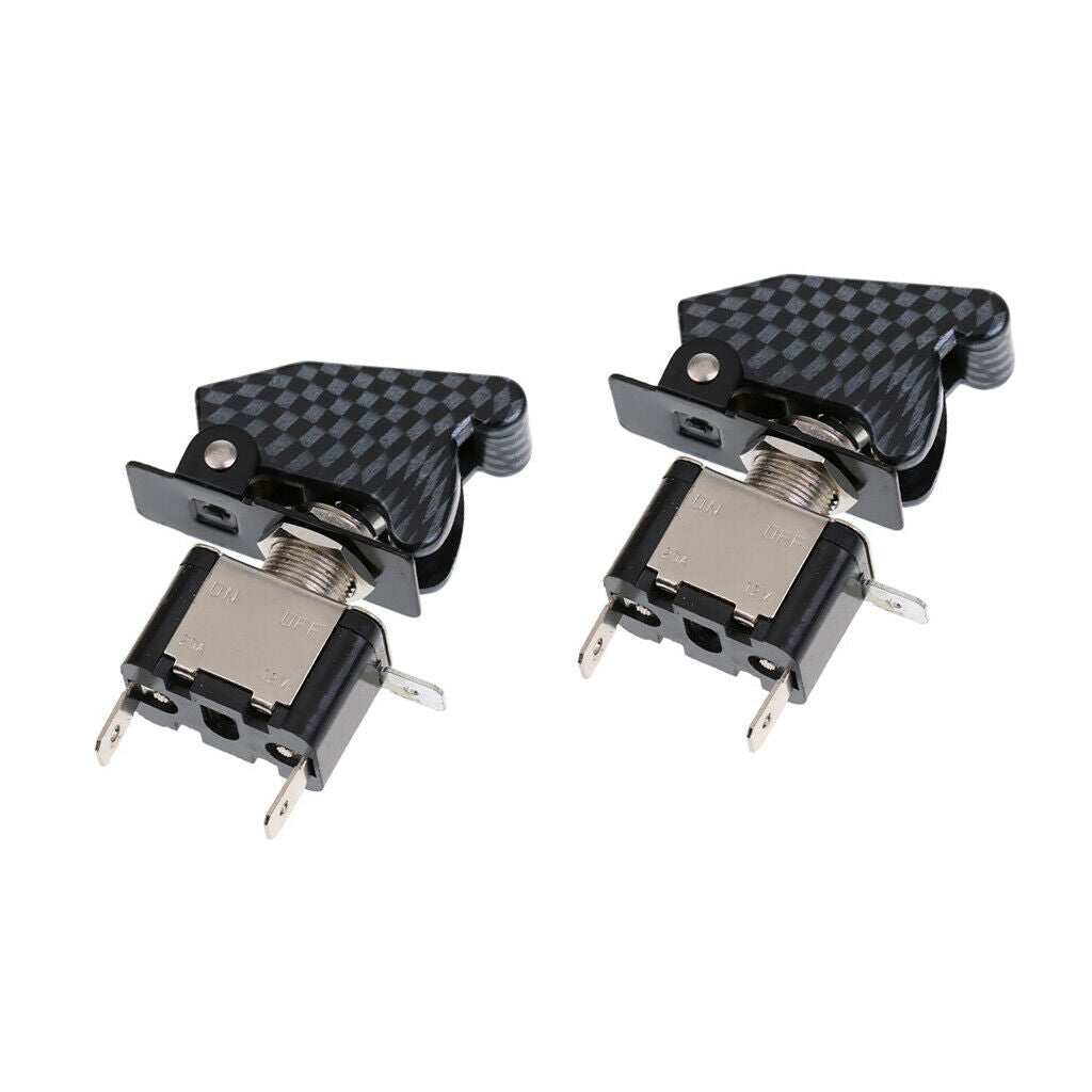 Pair 12V 20A Universal Car Truck Boat RV Toggle Rocker Switch Red LED Light