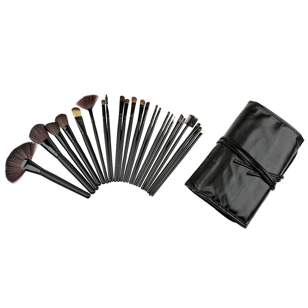 Pro 24Pcs Superior Soft Cosmetic Makeup Brush Set Brushes Kit + Pouch Bag