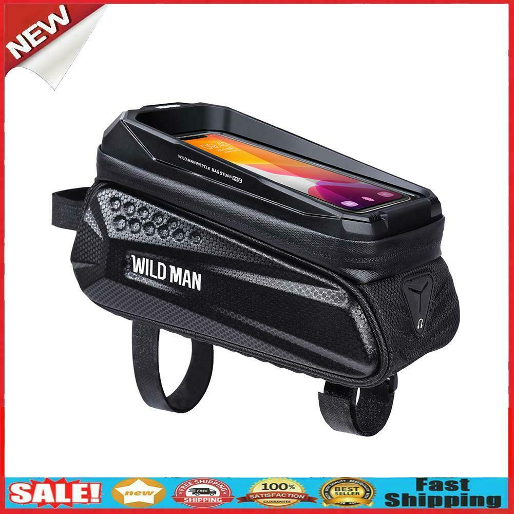 Bike Front Frame Phone Bag Waterproof Touch Screen MTB Road Phone Holder Case @