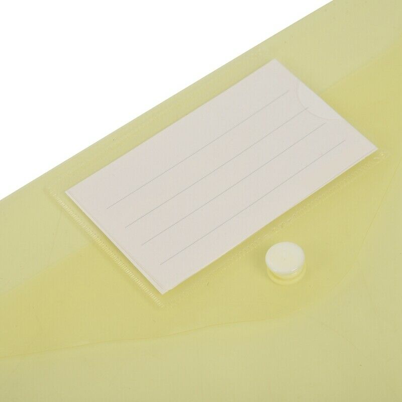 25 Pack Plastic Clear Document Folder with Label Pocket/Snap Button Closure, AW4