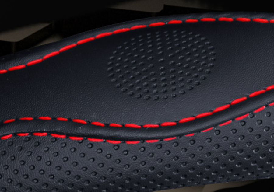 37-38cm PU Leather Auto Car Steering Wheel Cover Anti-Skid Protector Black & Red