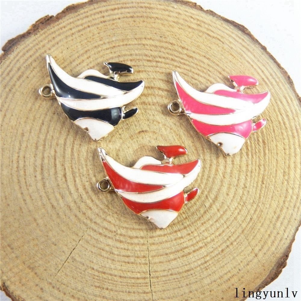 12pcs Colorful Enamel Alloy Tropical Fish Charms Pendant Jewelry Crafts 51195