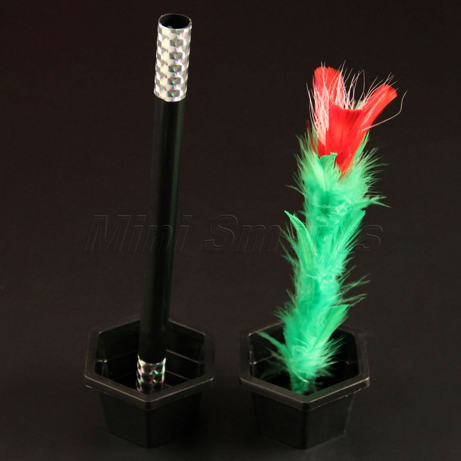 Plastic& Feather Magic Wand To Flower Stick Magic Trick Kid Child Show Prop Toys
