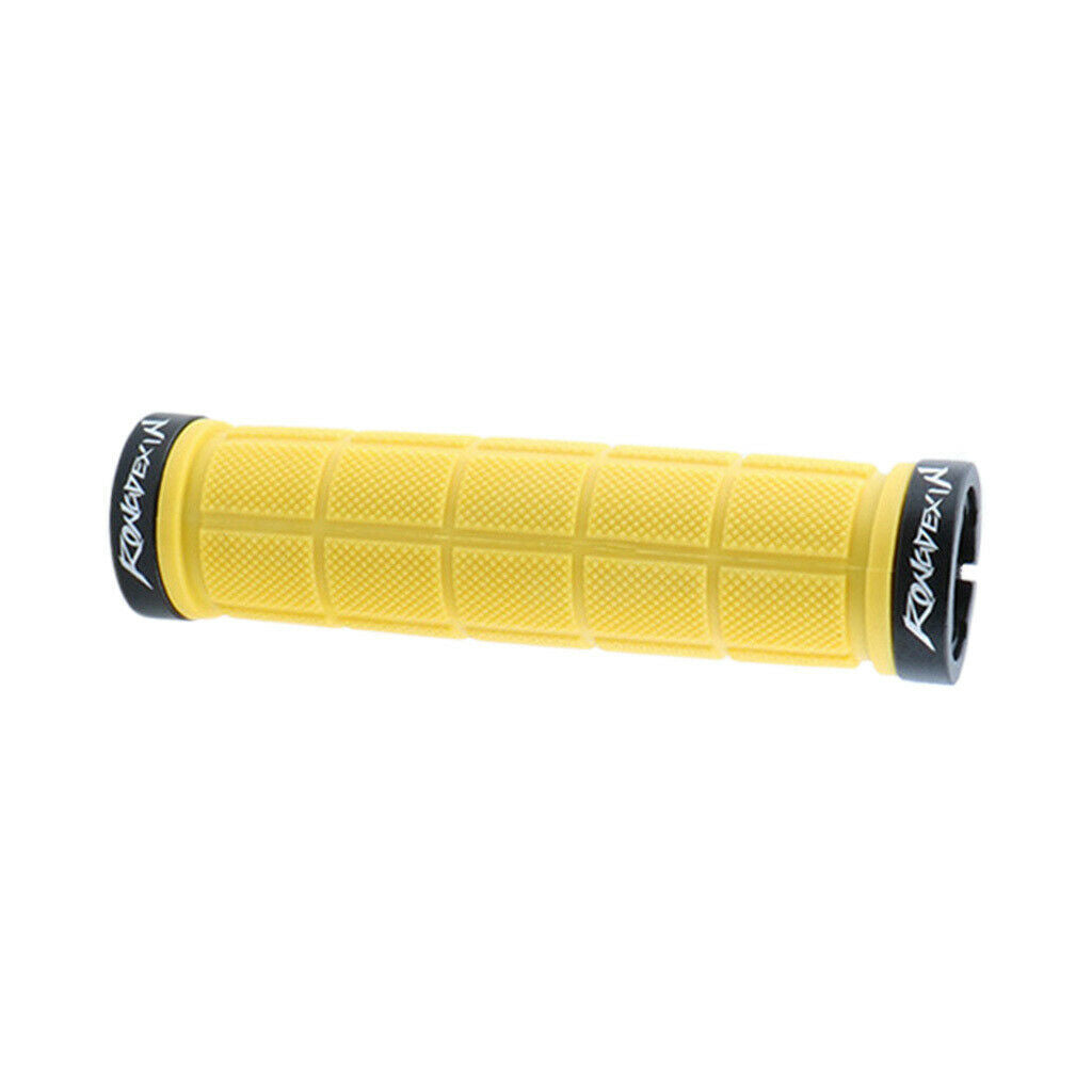 Bike Handlebar Sleeve Rubber Bicycle Lock on Anti slip Grip Yellow Lattice