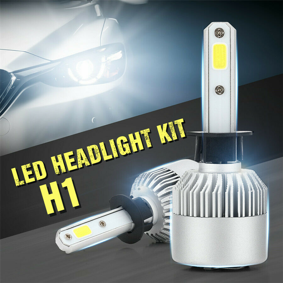 H1 LED Headlight Bulb All-in-One Conversion Kit 6000K White IP68  Waterproof 2PC