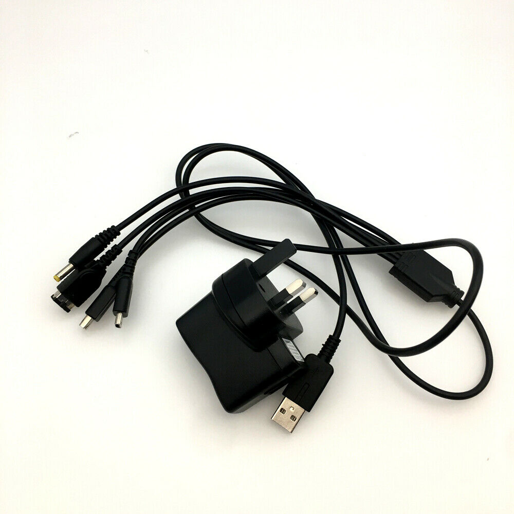 UK Adapter+4 in 1 Charger USB Cable Multi Function for NDSL NDSi 3ds PSP GBA SP