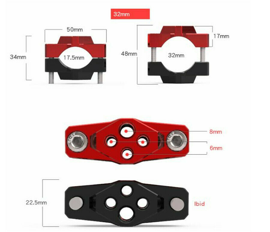 aluminum alloy Motorcycle Stent handlebar bumper light fixed bracket  red& black