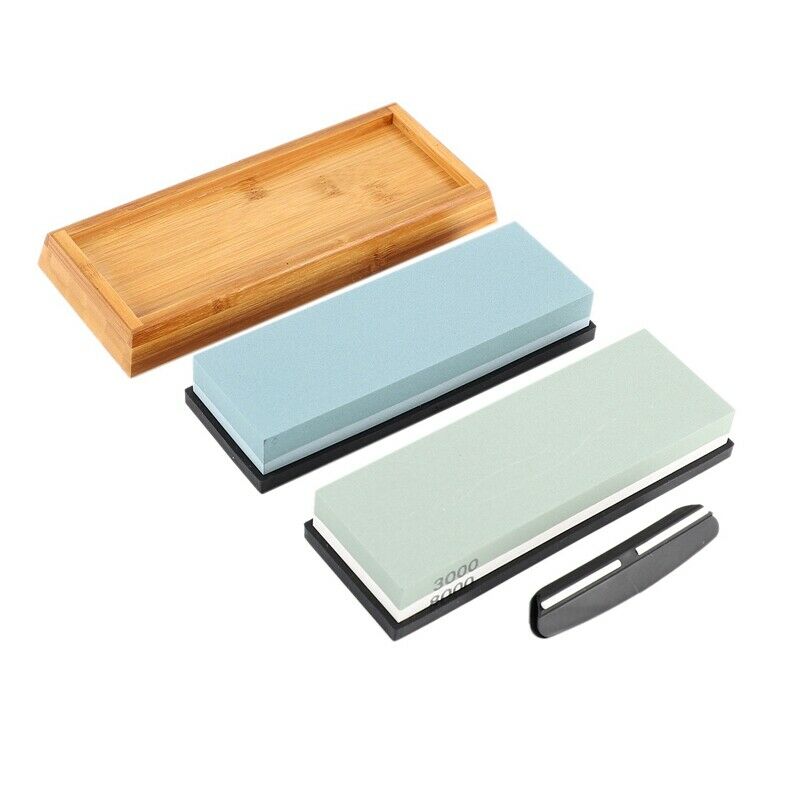 ening Stone Set, Whetstone 2-IN-1 400/1000 3000/8000 Grit, Waterstone Wooden HH3