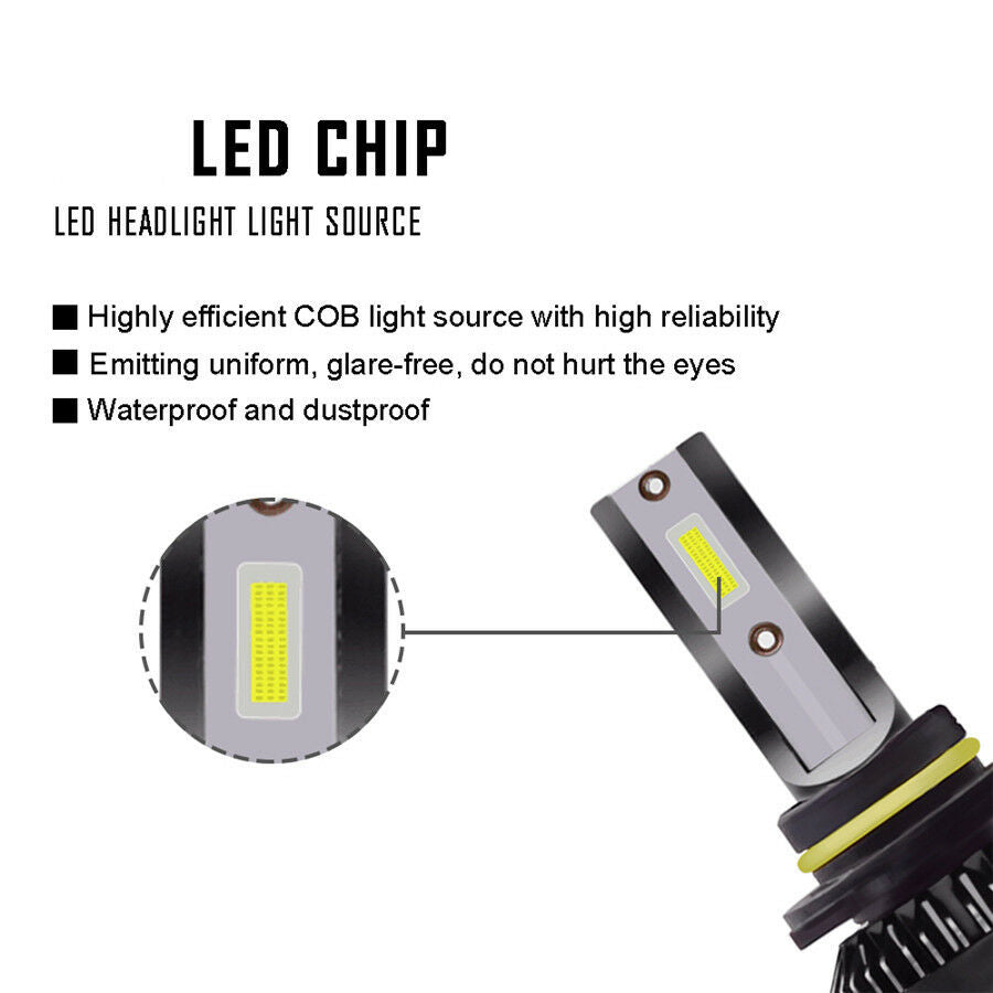 4pcs 9005 + H11 Combo ZES LED Headlight Bulbs Kit 6000K 200W 48000LM + Canbus