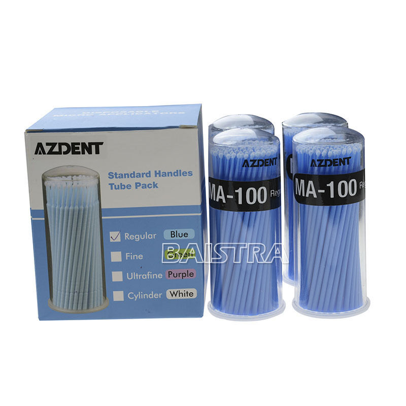 400Pcs Dental Disposable Micro Applicators Brushes Regular Blue MA-100 2.5mm