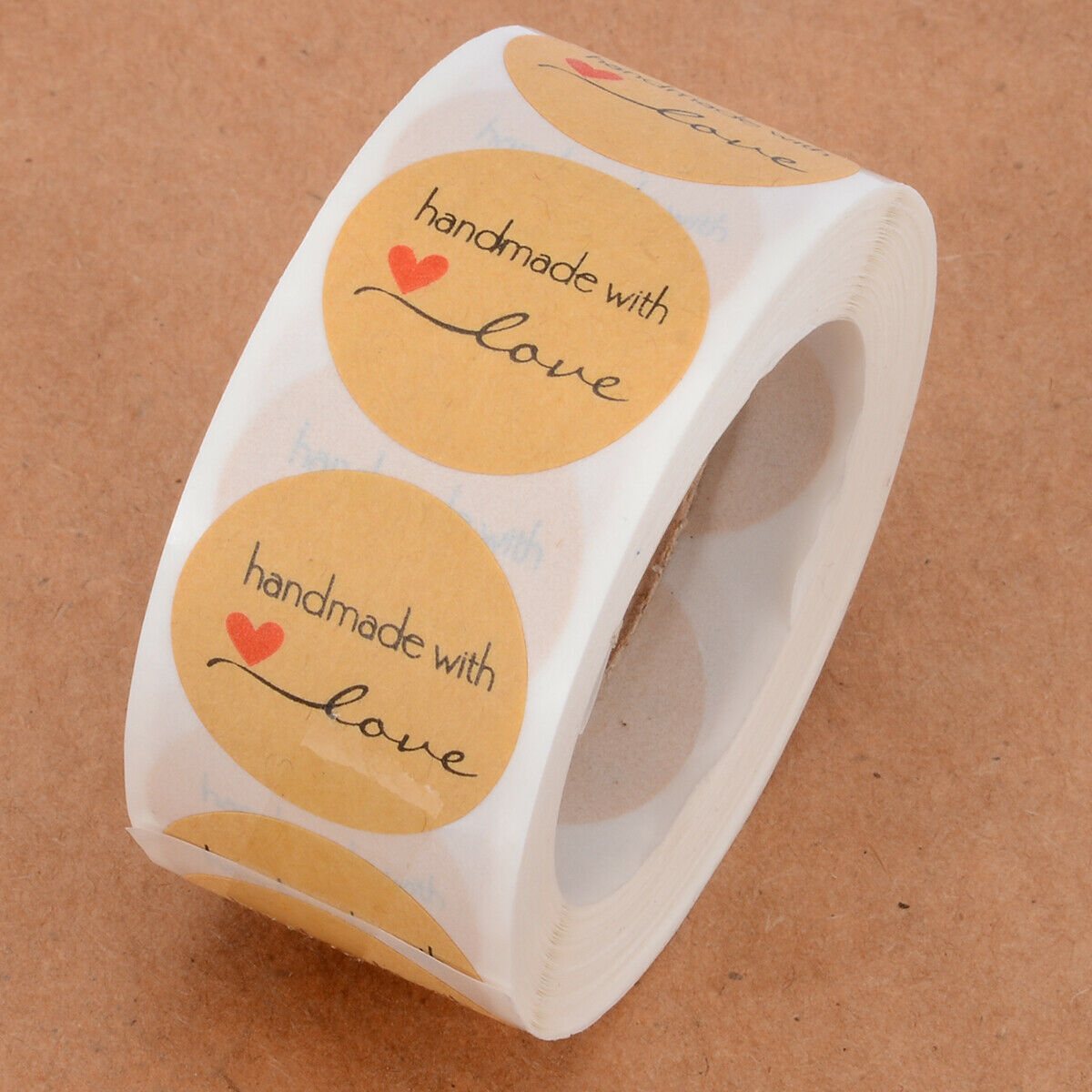 Round Thank You Hand Made With Love Labels Stickers Gift Food Craft Box