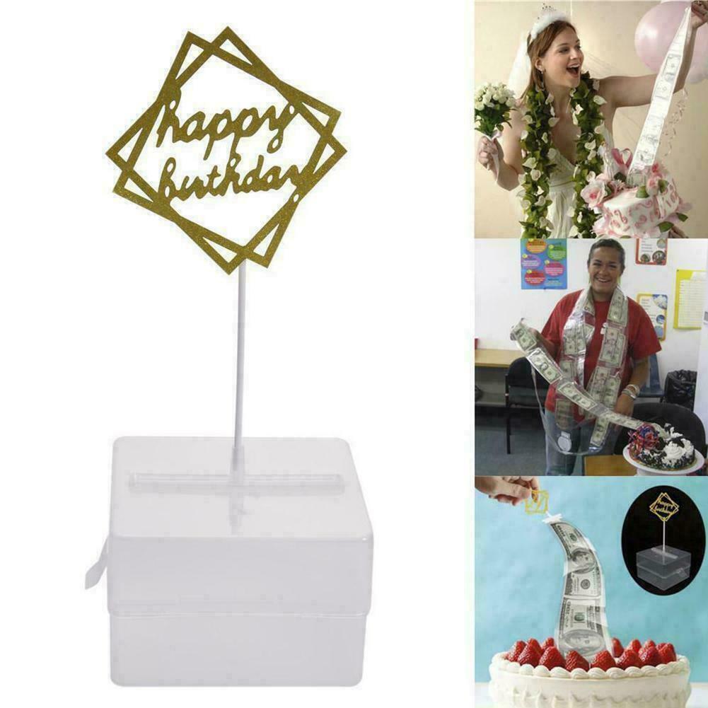 Cake ATM Money Box Pulling Safe Decor Surprise Gift Party For Birthday L0Z0 G3D6