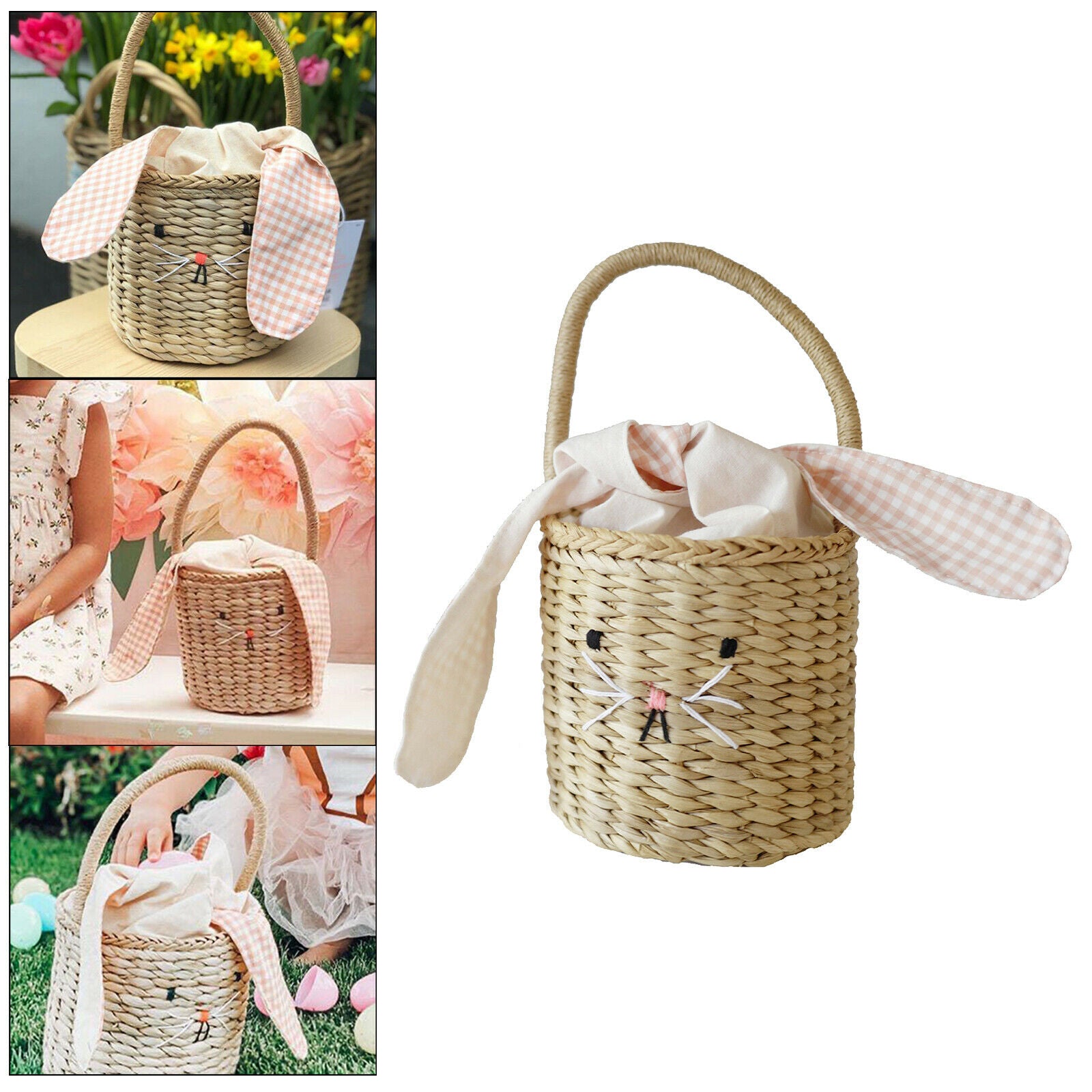 Straw Basket Children Beach Cute Rattan Bag Purse Handbag Photo Props Home