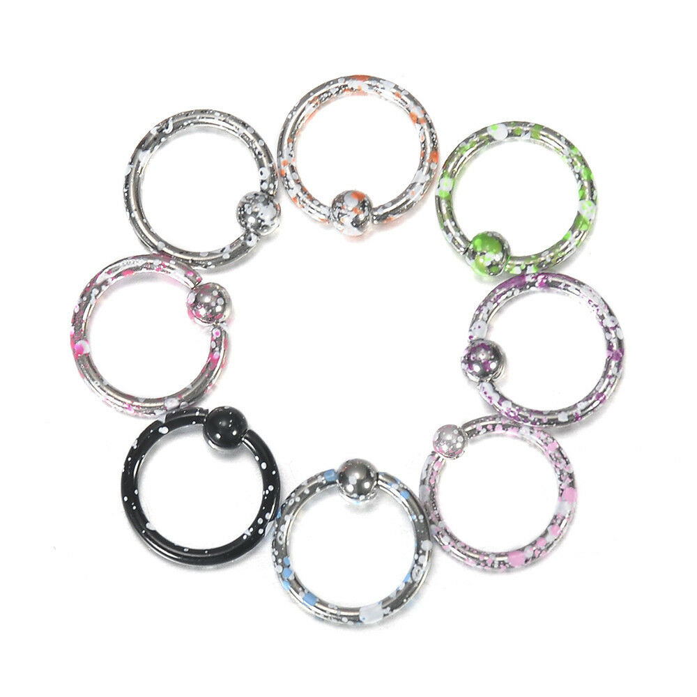 8Pcs/Set Stainless Steel Horseshoe Bar Lip Nose Septum Ear Ring Stud Piercing