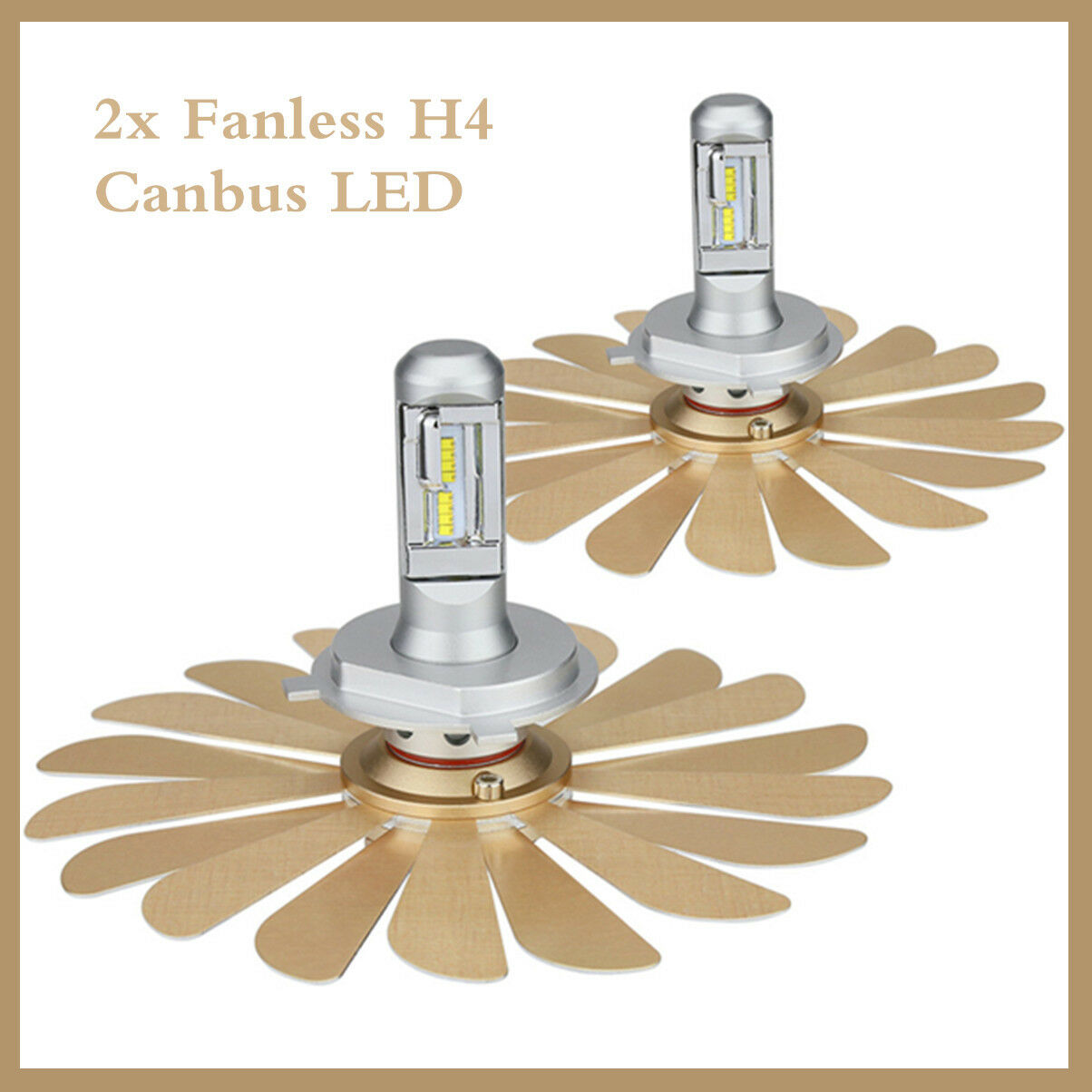 Fanless Car Led Light ZES 100W 12000LM Headlights Led Bulb H4 12V Lamp 2nd Chip