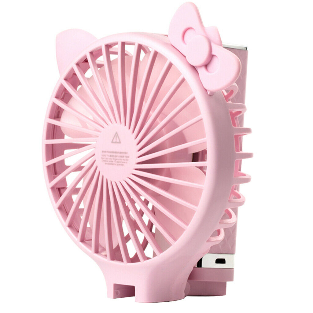 Rechargeable USB Hand Held Fan Air Cooler Operated Protable No Battery pink