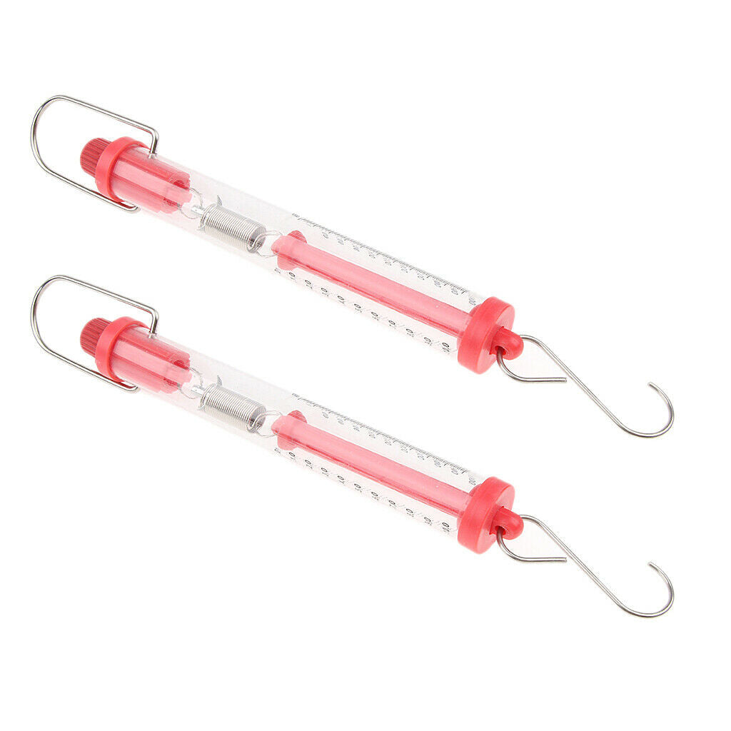 Set of 2 10N Newtonmeter Spring Balance Force Meter Dynamometer Spring Force