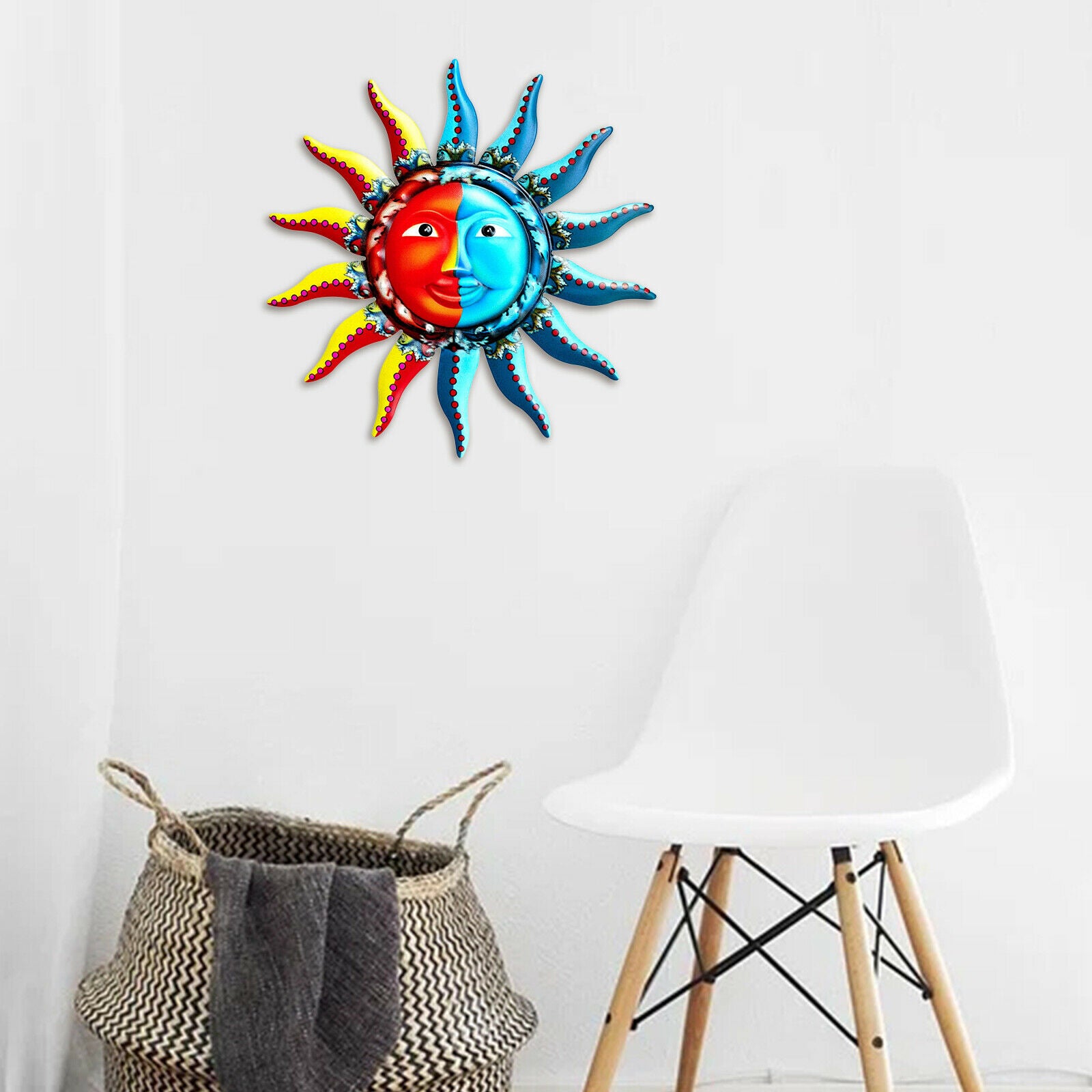 Sun Shaped Wall Decor Garden Office Bedroom Hanging Wall Sculpture Ornament