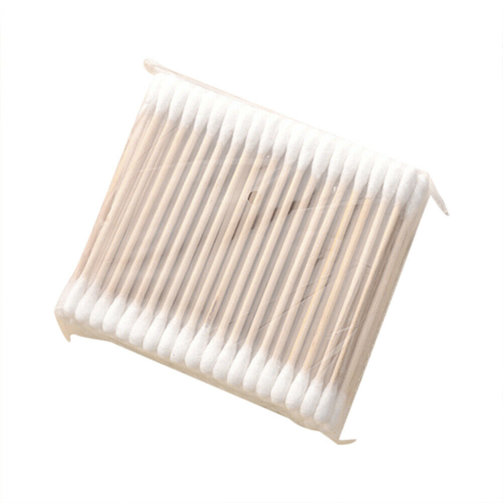 100pcs/pack Wooden Sticks Double-headed Makeup Remover Sanitary Cotton Swabs HN