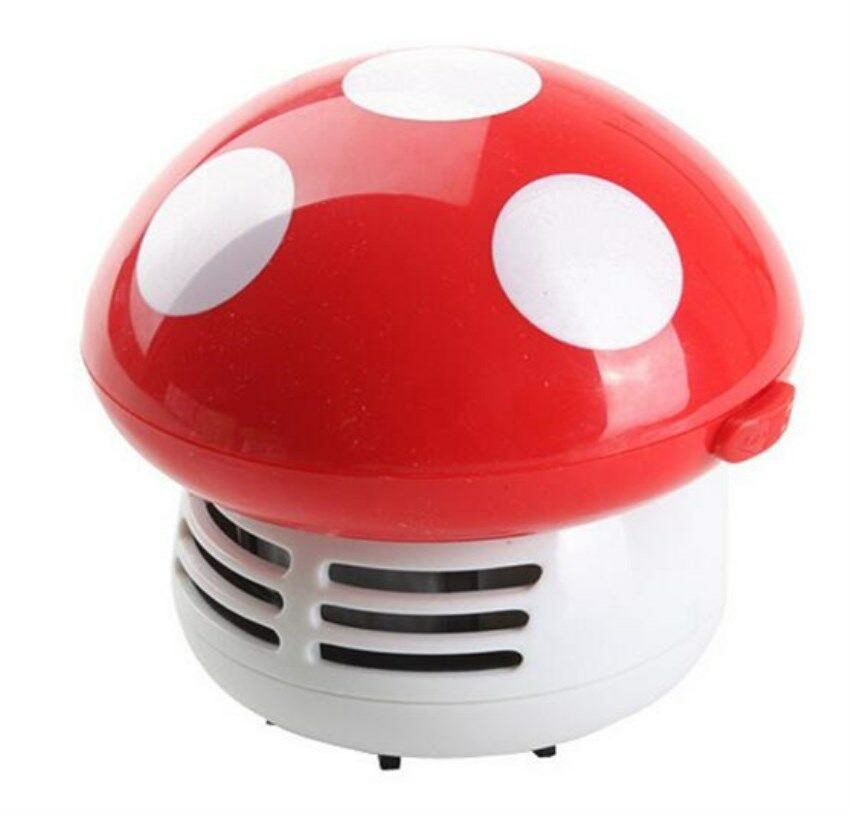 Ritzy Cute Mini Mushroom Corner Desk Table Dust Vacuum Cleaner Sweeper Nice