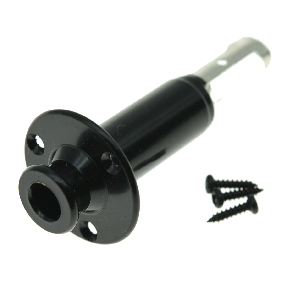 6.35mm Acoustic Electric Guitar Mono Endpin Output Jack Strap Button Socket BK