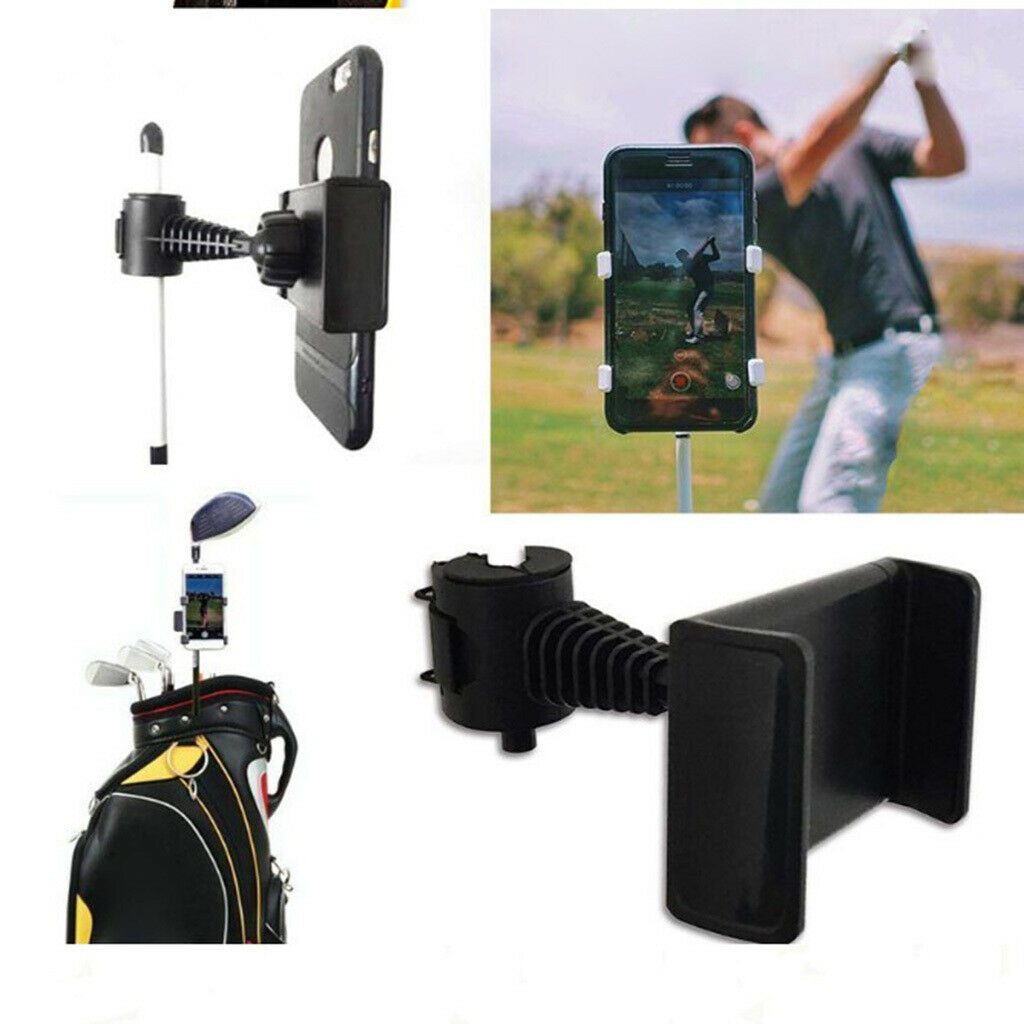 Golf Phone Holder Alignment Shaft Club Cellphone Clip Swing Recording Jaws Clamp
