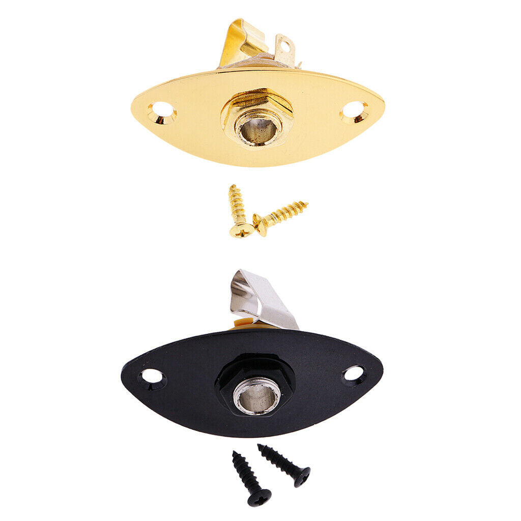 2 Pcs Input Oval Guitar Output Plug Equalizer Jack Output