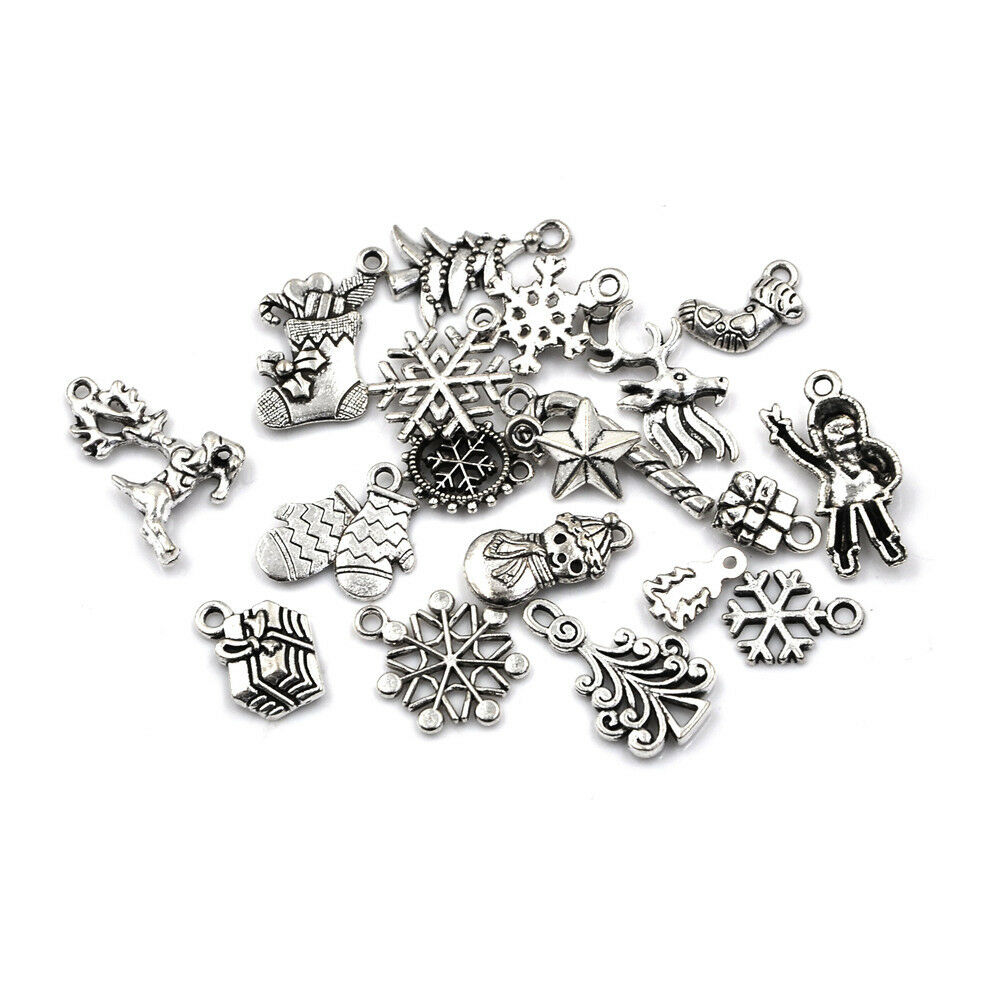 19XTibetan ChristmasTree Snowflake Charm Pendant Diy Necklace Bracelet Cra.l8