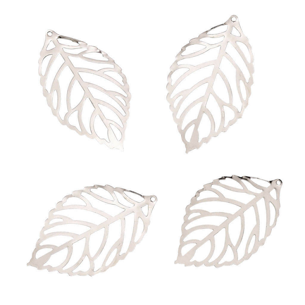 200 Pieces Hollow Filigree Charms Leaf Pendants Jewelry Findings Accessories