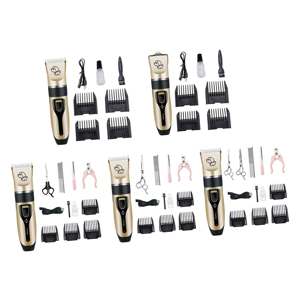 Set of 2 3.7V Low Noise Dog Shaver Clippers USB Rechargable Dog Hair Trimmer