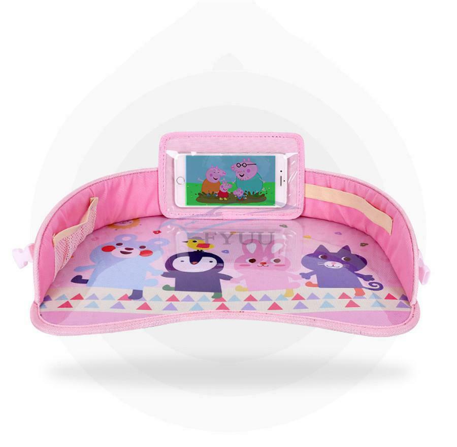1PCS 42 x 32 x 8CM Portable Pink Cartoon Child Car Seat Table Tray Phone Holder