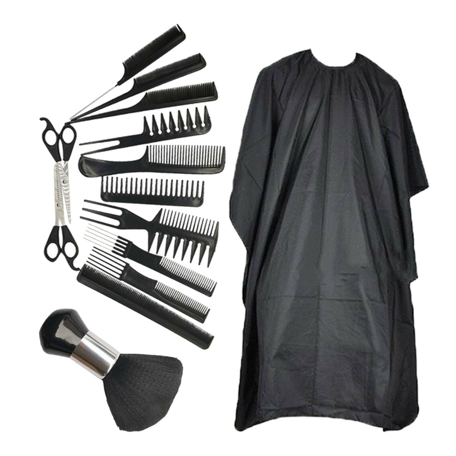 Salon Hairdressing Barber Hair Brush Comb Set Hair Cut Cape Gown Cloth 14pcs