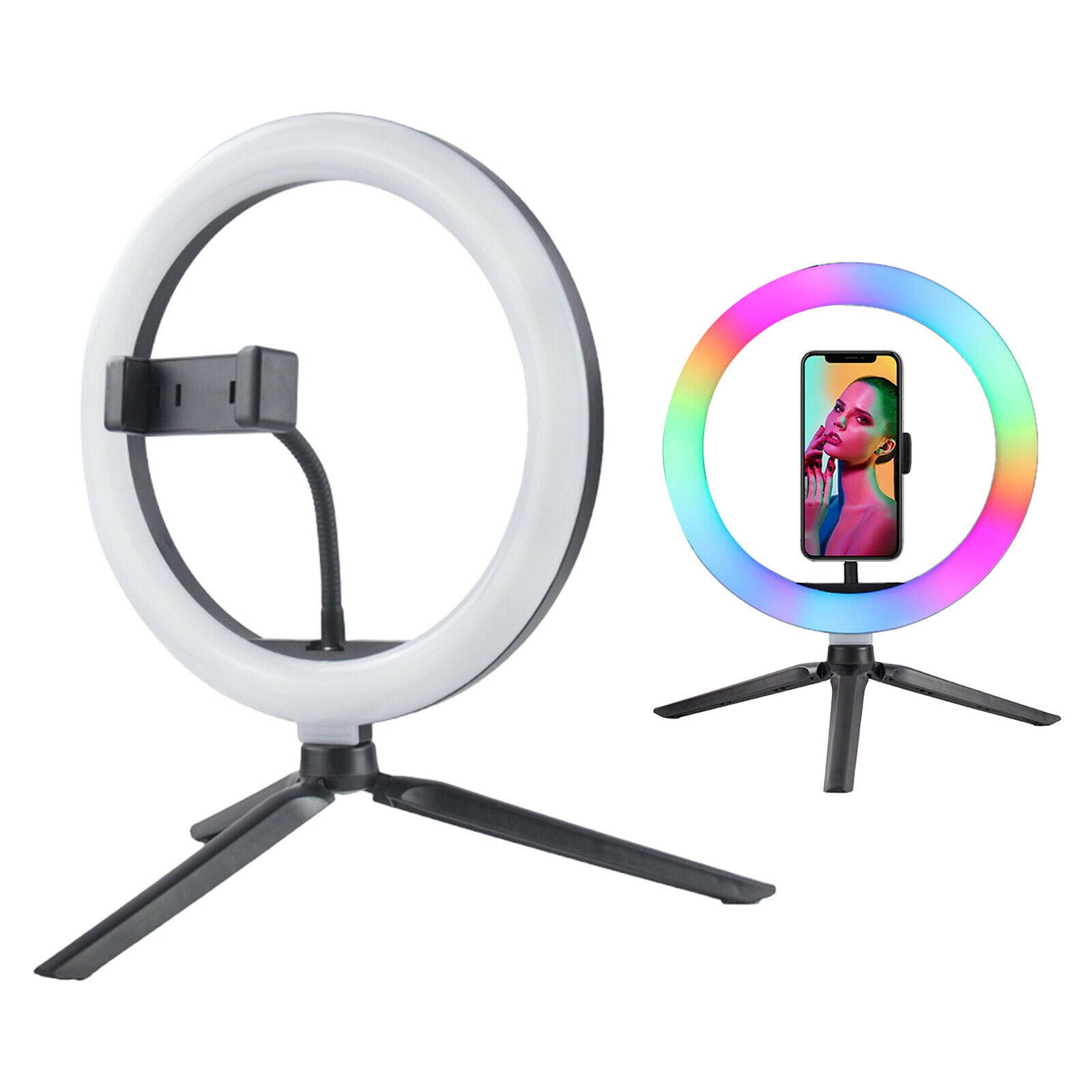 10inch LED Ring Dimmable Light with Tripod Stand Tabletop Makeup Ringlight