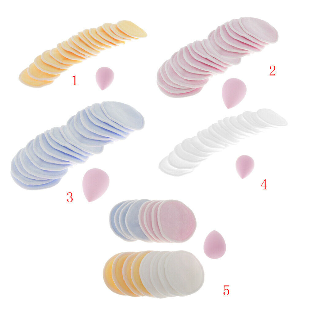 Natural Bamboo Cleansing Puffs Makeup Remover Wipes Pads for Mascara White