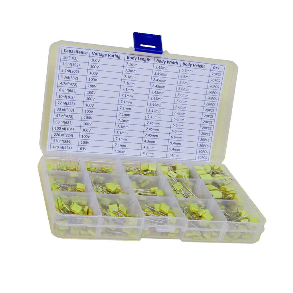 Box of 300Pcs 15 Value Electrolytic Film Kit Kit