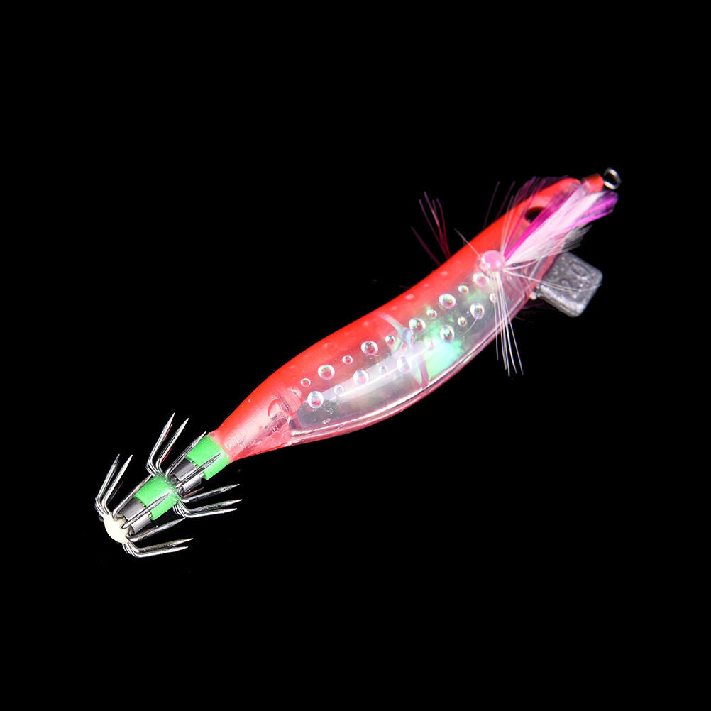 10cm Glow in Dark Luminous Fishing Lures Baits Squid Egi Shrimp jigs Hook.l8