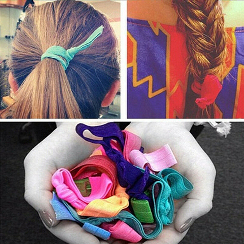 30Pcs Girl Charm Elastic Hair Ties Rubber Band Knotted Hairband Ponytail .l8