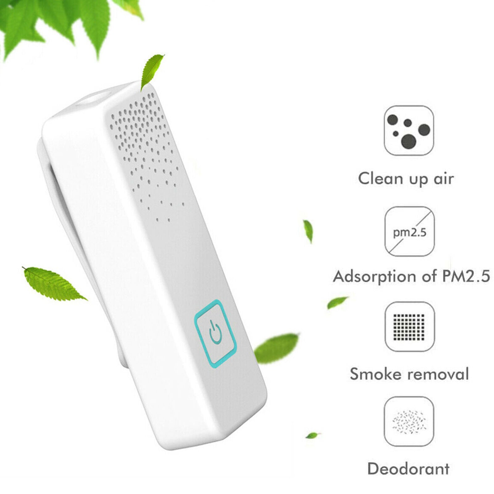 Mini Air Purifier Ionizer Ion Generator Tie Clip Wearable USB Remover