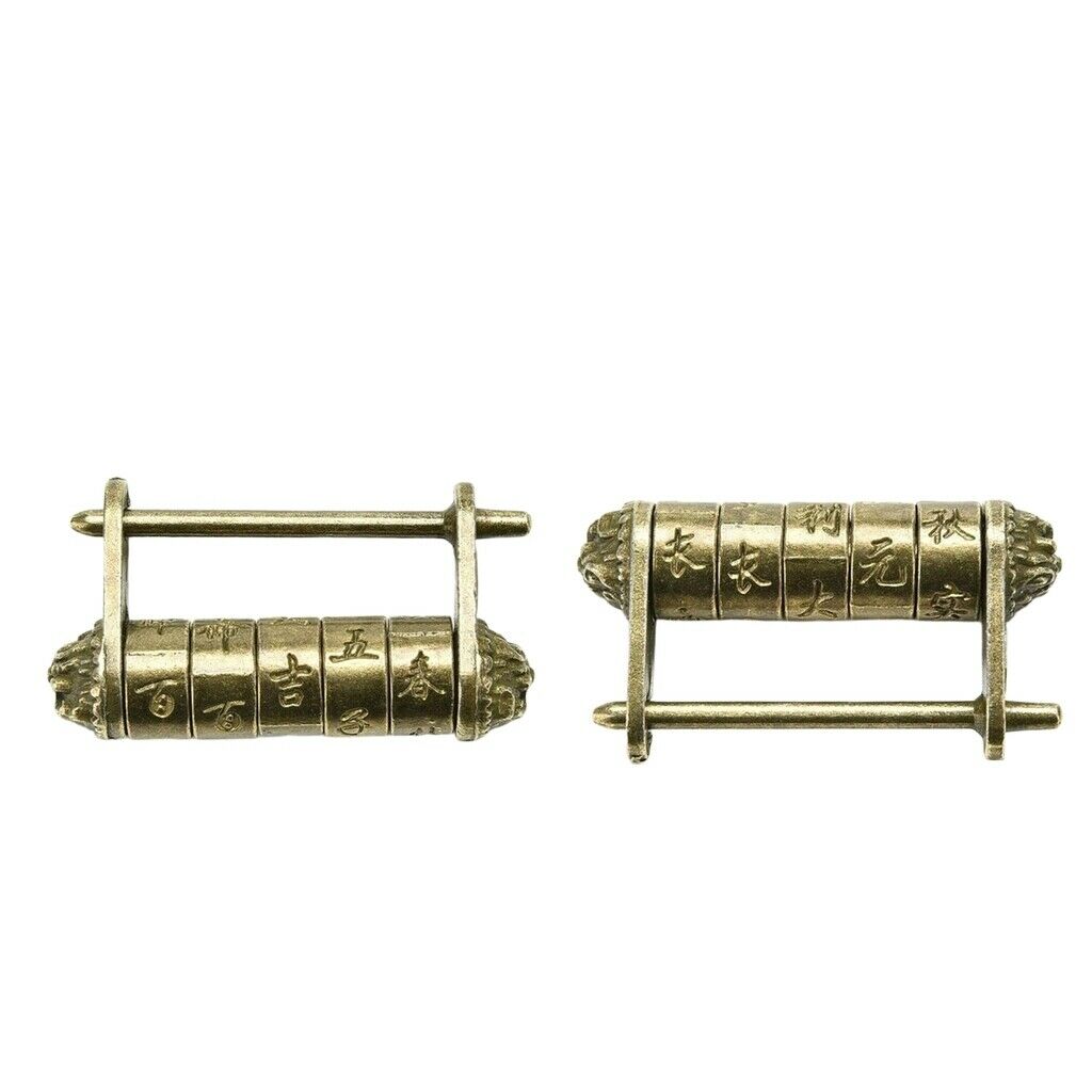 2pcs Retro Chinese Padlock Zinc Alloy Jewelry Box Lock Collection