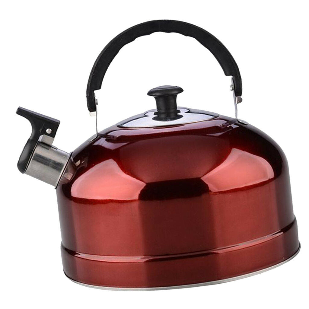 4L Stainless Steel Whistling Kettle Teapot Electric Stove Gas Hobs Camping