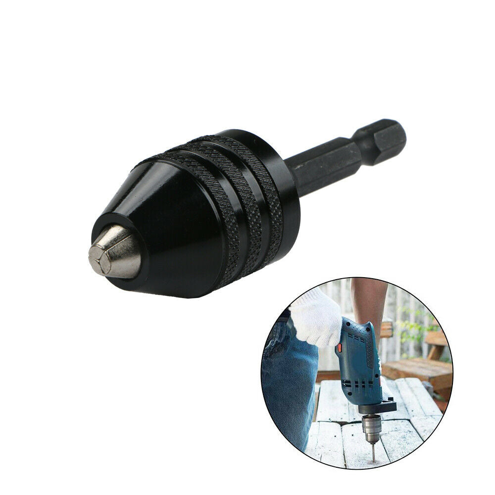 1/4Inch Hex Shank Conversion Keyless Drill Chuck Quick Change Adapter 0.3-8mm