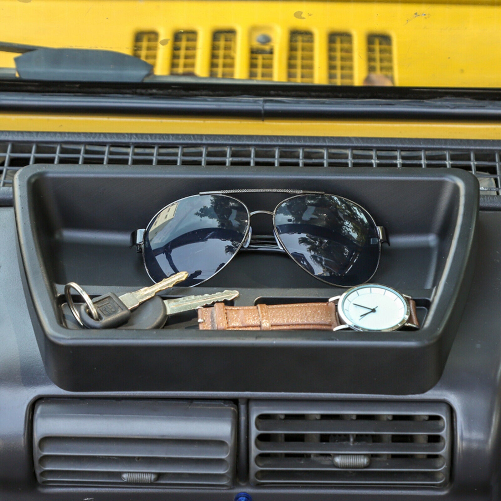 Center Console Storage Box Tray Holder Black Fit For Wrangler TJ 1997-2006 CN
