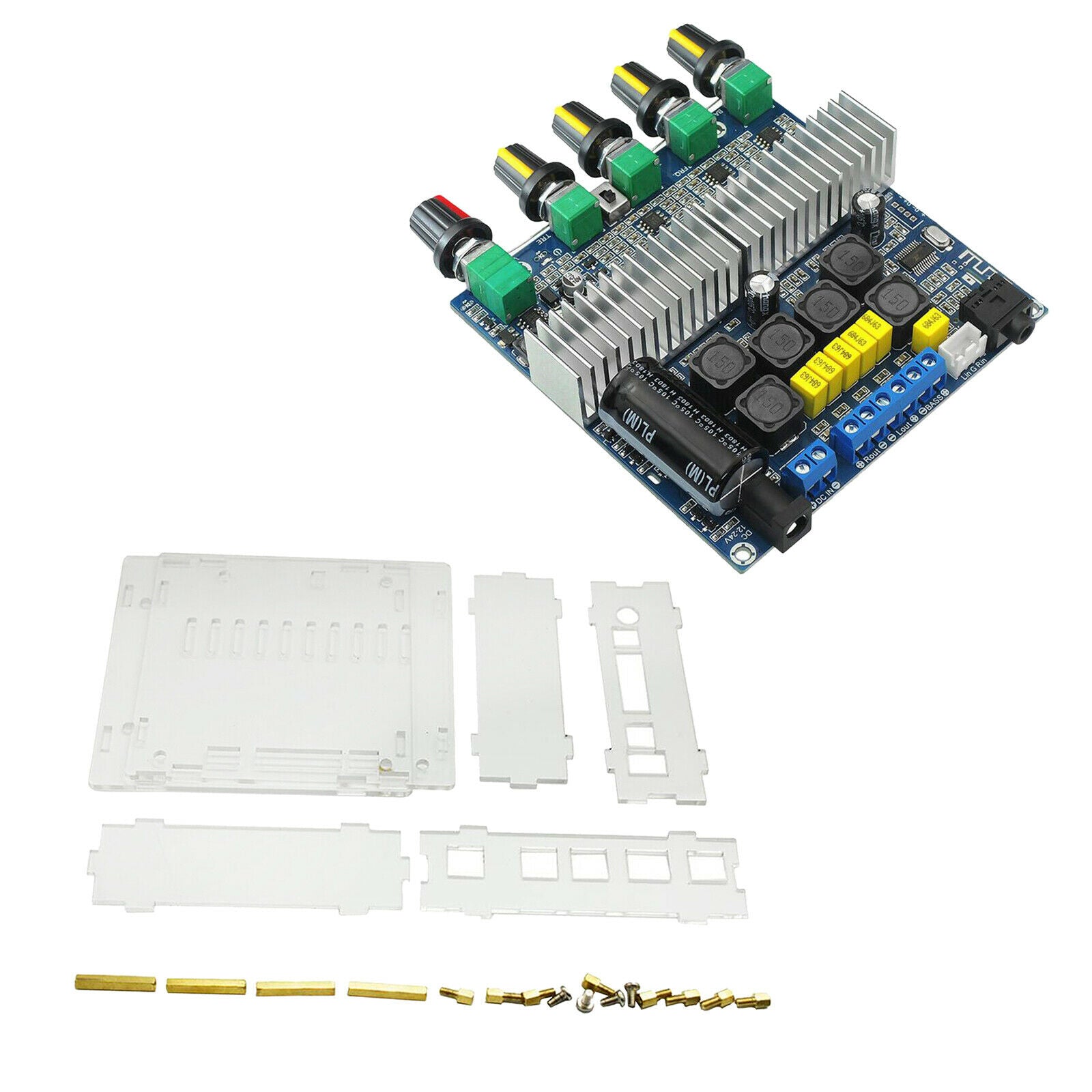 5.0 100W+50W+50W 2.1 Digital Audio Amplifier Board AMP Subwoofer Dustproof Case