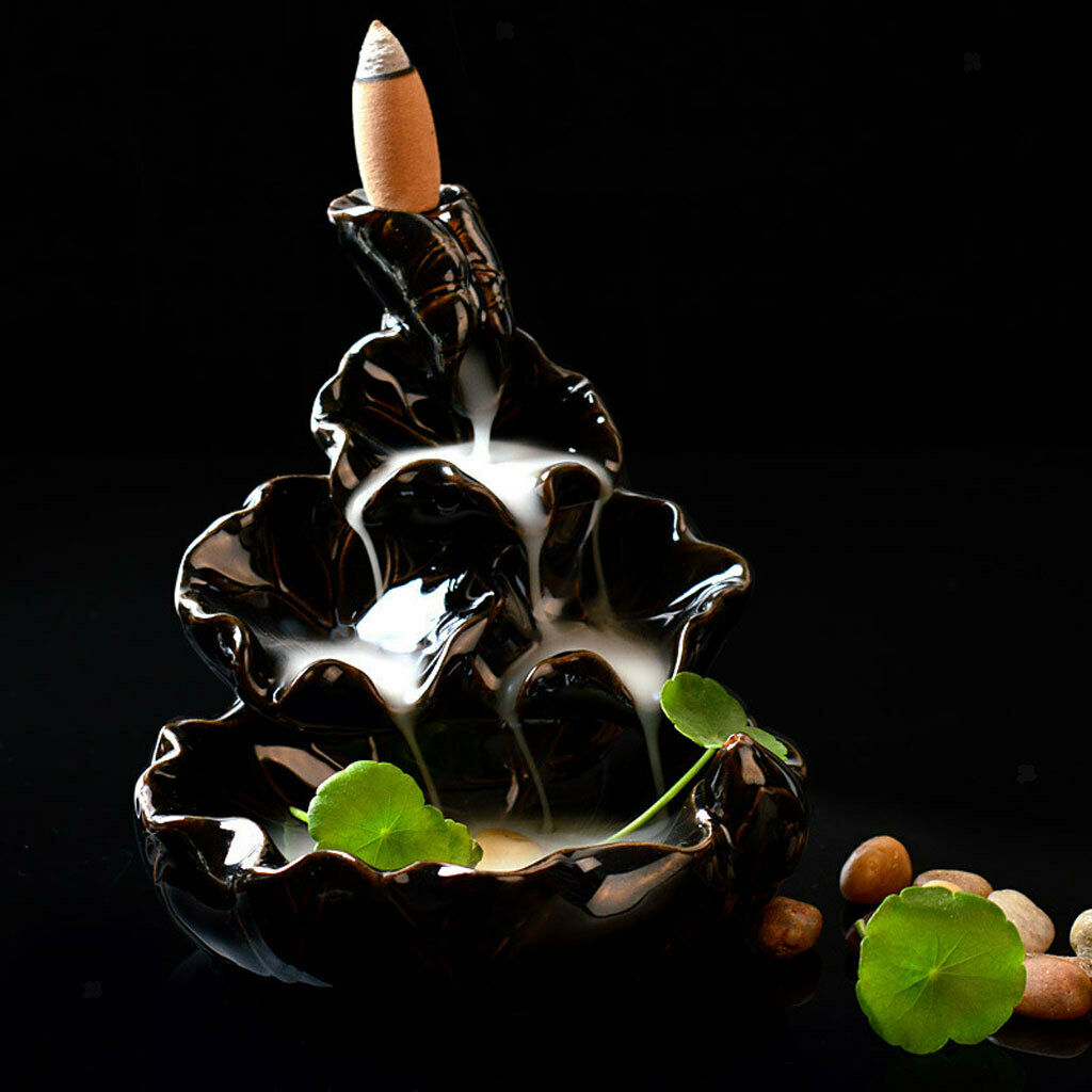 Glaze Ceramic Incense Burner Smoke Cone Stove Satanic Home Decor +Buddha