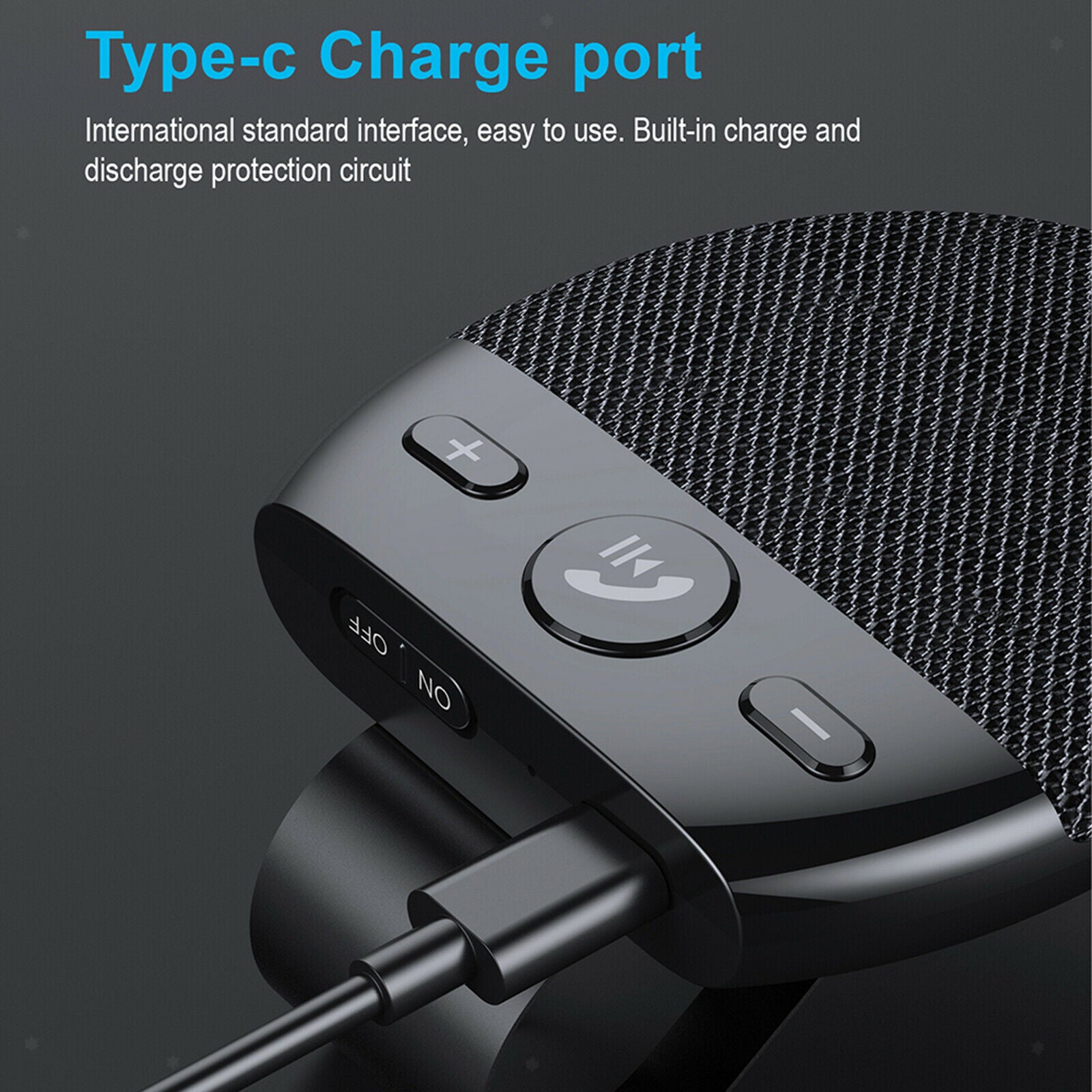 Bluetooth Car Speaker with Visor Clip Clear Sound for Handsfree Calling