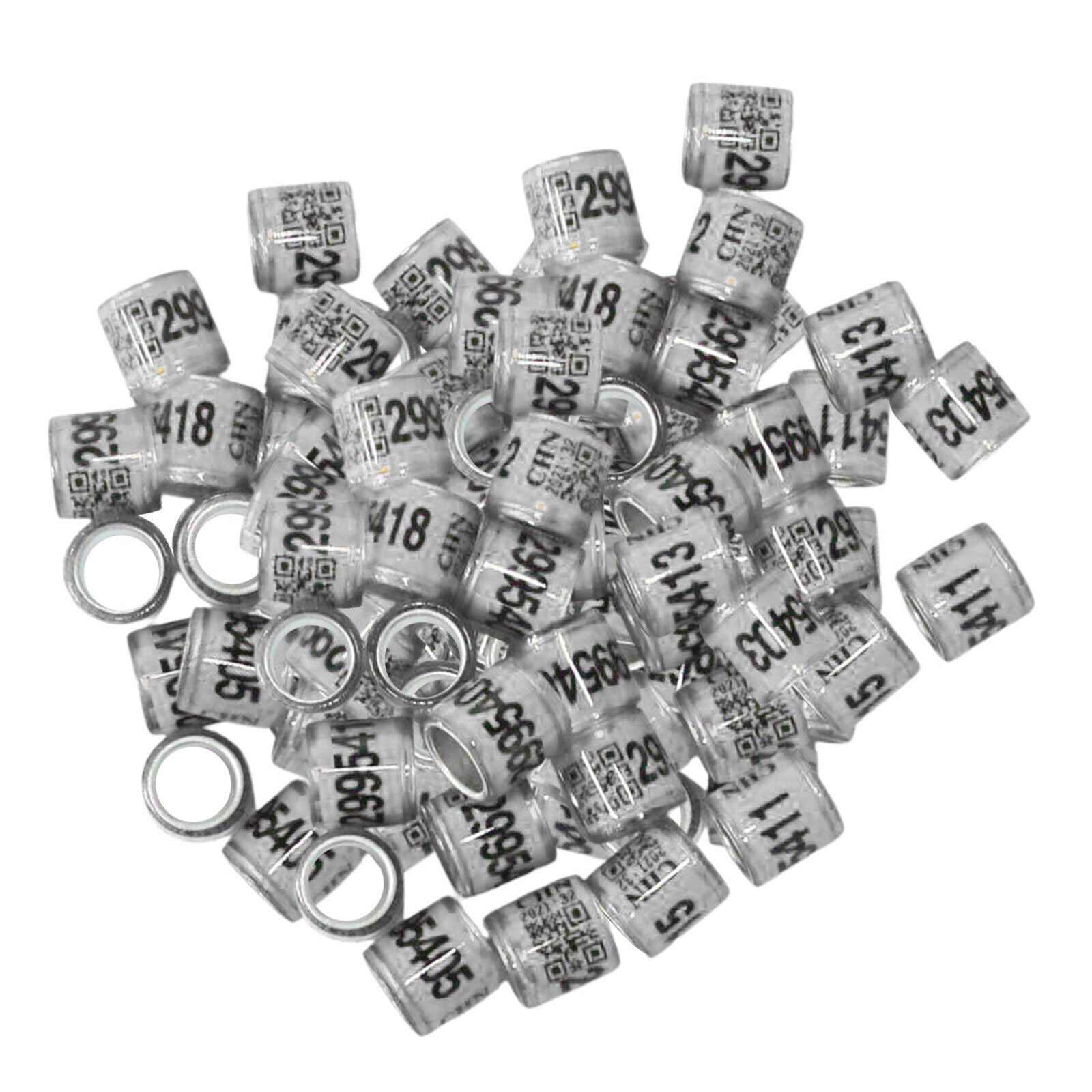 100pcs Identify Dove Rings Leg Rings Pigeon Bands for Canary White