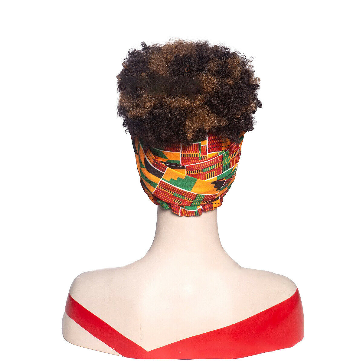 Short Afro Kinky Curly Wrap Wigs for Black Women Puff African Hair Headband Wigs