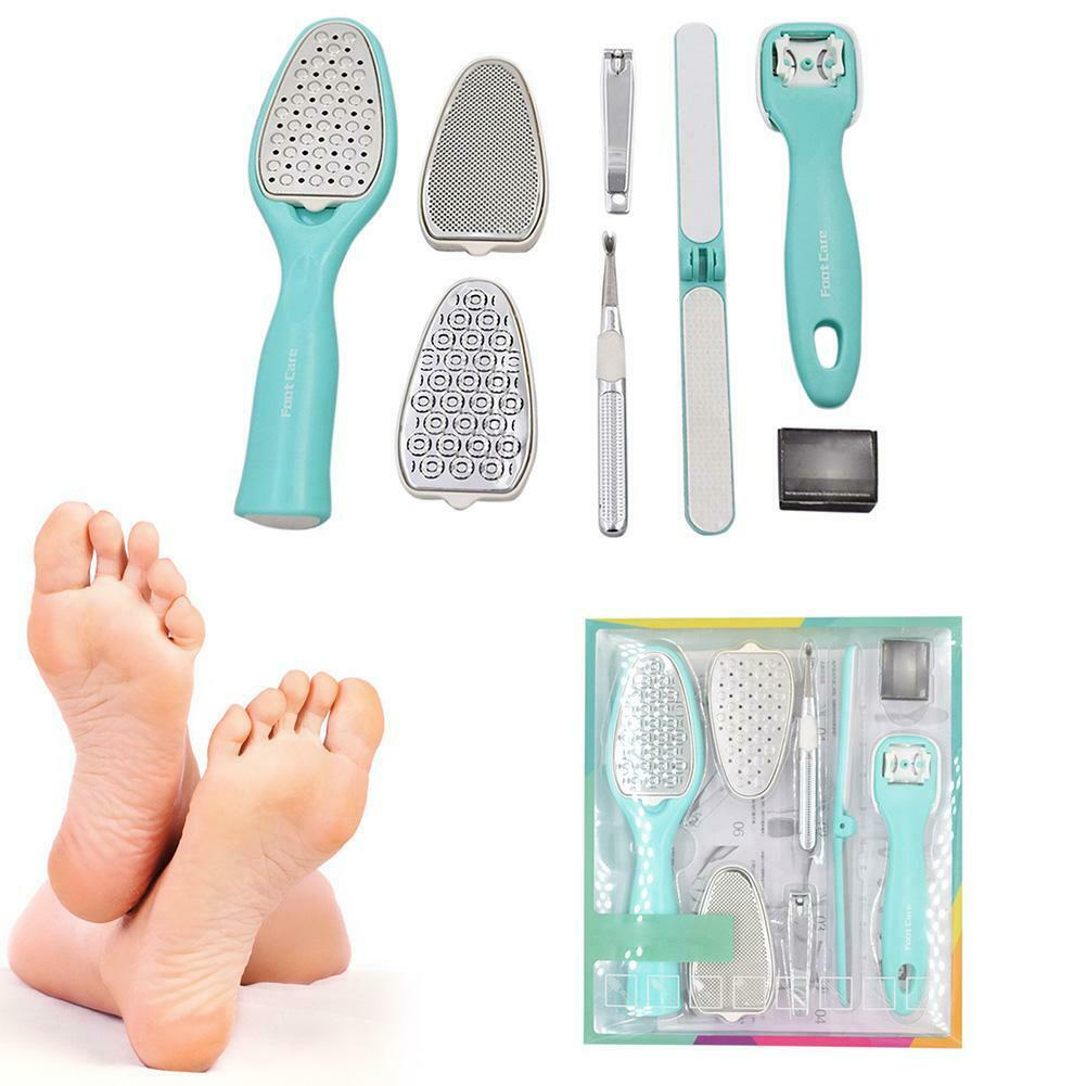 8pcs/Set Dead Hard Skin Callus Remover Scraper Pedicure Rasp Tool Feet Care @